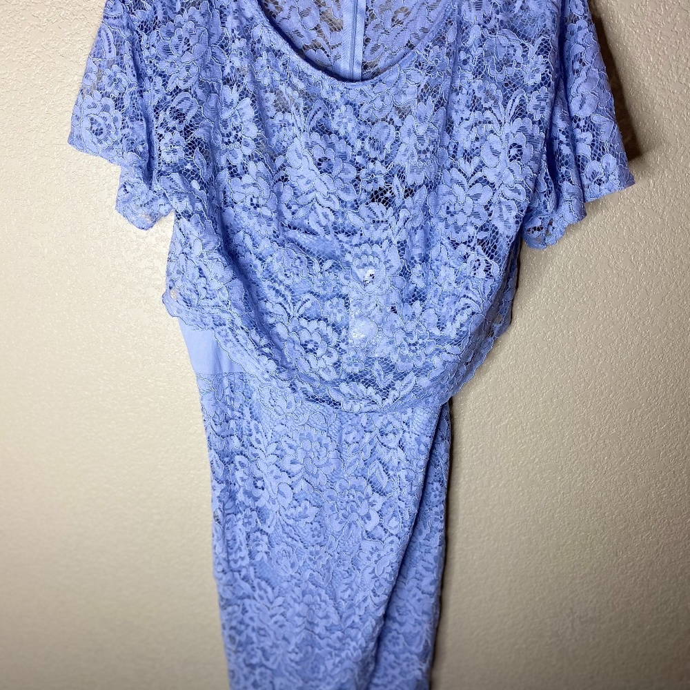 American Living Womens Chantella Blue Lace Sheath